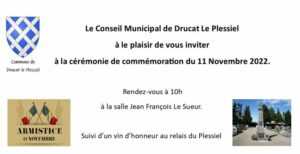 Lire la suite à propos de l’article Cérémonie du 11 Novembre 2022