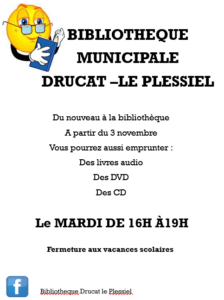 Lire la suite à propos de l’article Nouveauté à la bibliothèque de Drucat.